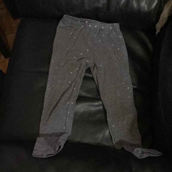 Nannette kids girls, gray and gold leggings with circles and stars gray size 6 - Picture 1 of 4